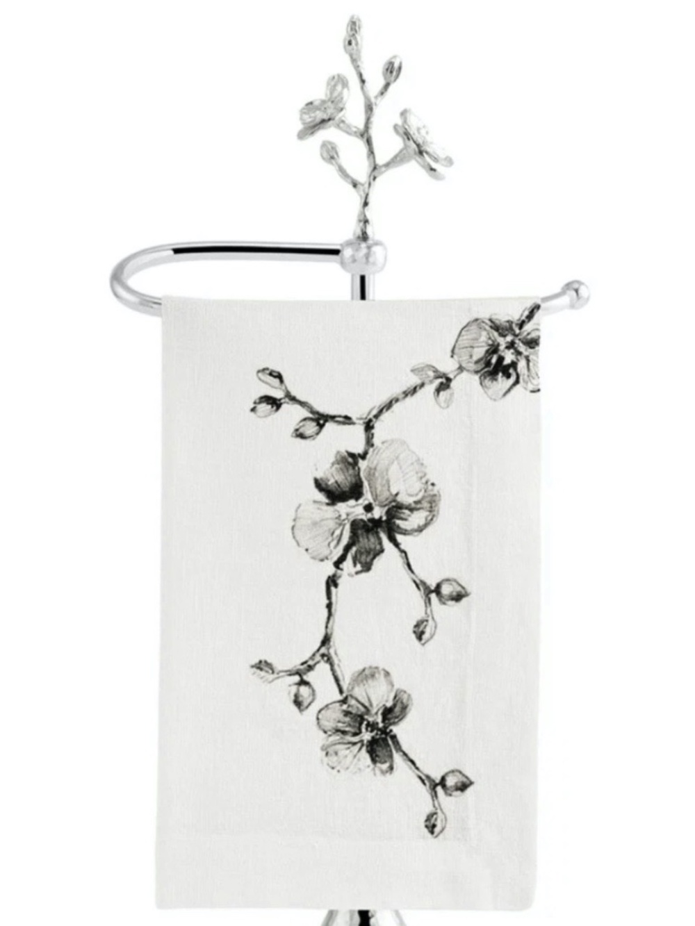 MICHAEL ARAM Hand / Fingertip TOWEL HOLDER STAND White Orchid Collection NEW